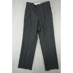 Botany 500 Dress Pants Mens 30x30.5 Tailored USA Charcoal Gray Pinstripe Pleated